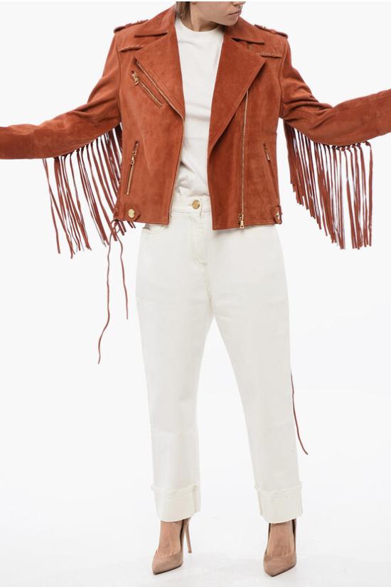  발망 가죽 자켓 XF2TD070LB13 KBI Orange - BALMAIN