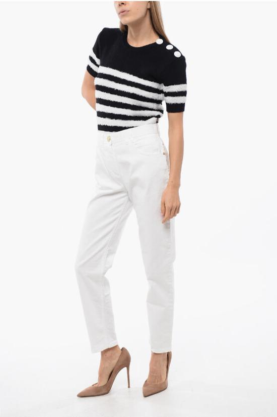  발망 데님 팬츠 SF15632D087 0FA White - BALMAIN