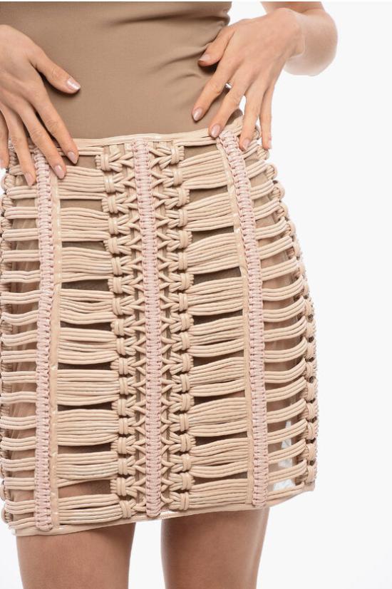  발망 숏 스커트 XF0LB430AB11 0AL Pink - BALMAIN