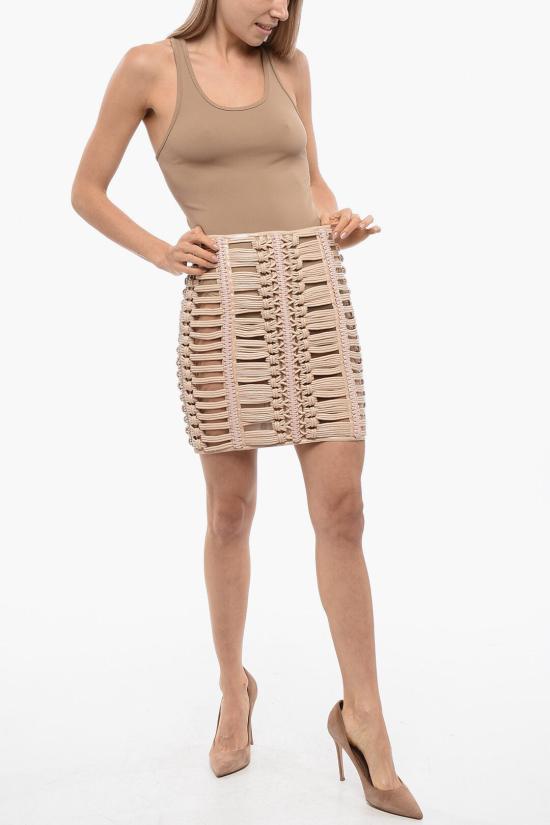  발망 숏 스커트 XF0LB430AB11 0AL Pink - BALMAIN