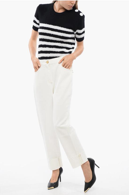  발망 데님 팬츠 UF05701D069 0FA White - BALMAIN