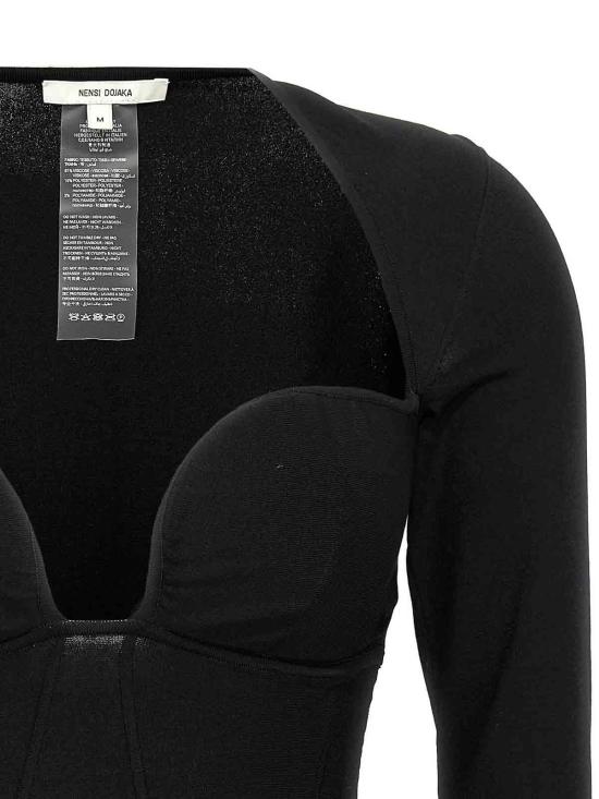  넨시 도자카 긴팔 티셔츠 NDAW24KT061BLACK Black - NENSI DOJAKA