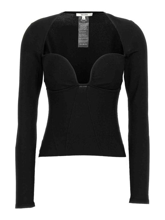  넨시 도자카 긴팔 티셔츠 NDAW24KT061BLACK Black