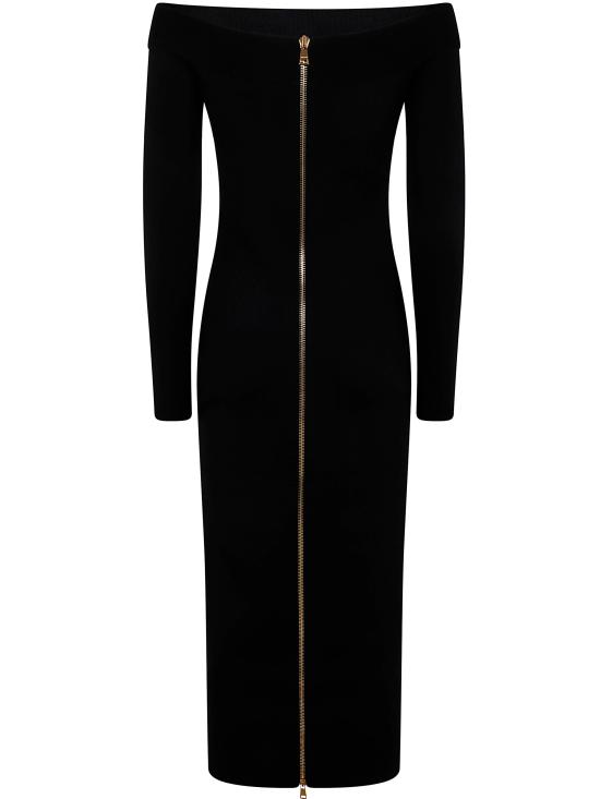  발망 미디 원피스 EF1RL109KH82 0PA BLACK - BALMAIN