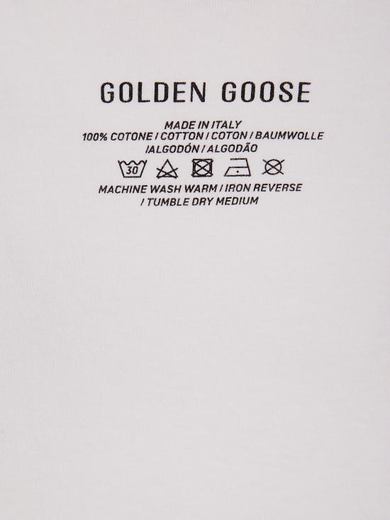 25SS 골든구스 반팔 티셔츠 GWP01220 P001881 11421 11421 HERITAGE WHITE BLACK - GOLDEN GOOSE