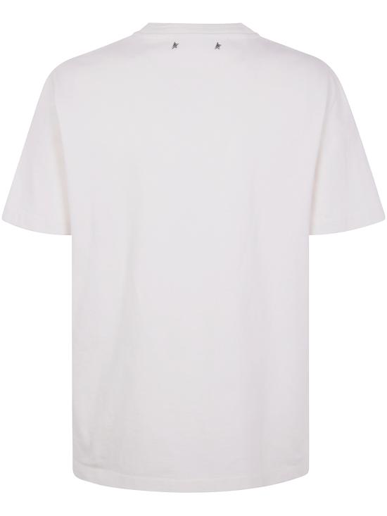 25SS 골든구스 반팔 티셔츠 GWP01220 P001881 11421 11421 HERITAGE WHITE BLACK - GOLDEN GOOSE