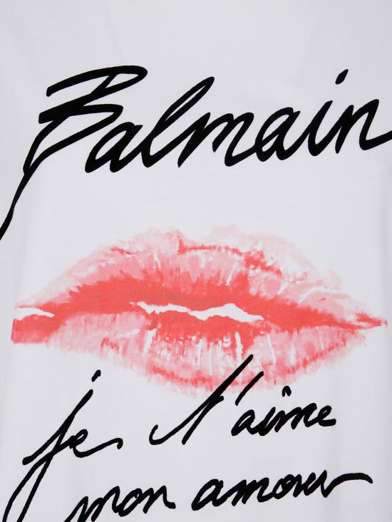 25SS 발망 반팔 티셔츠 EF1EG110GE45 GQV WHITE BLACK RED - BALMAIN