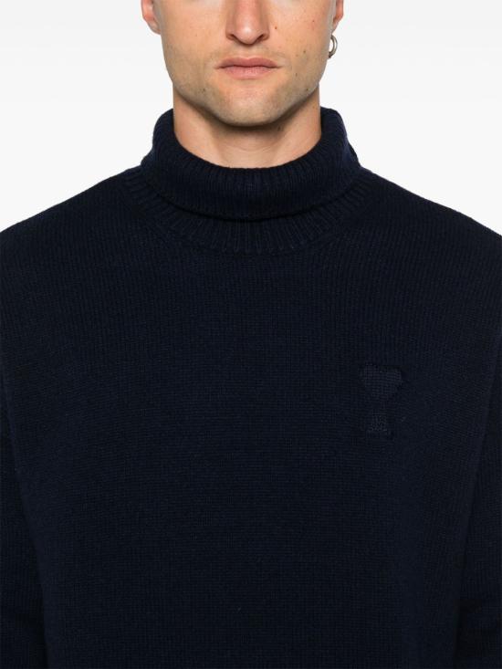 24FW 아미 터틀넥 UKS444 KN00284011 Blue - AMI