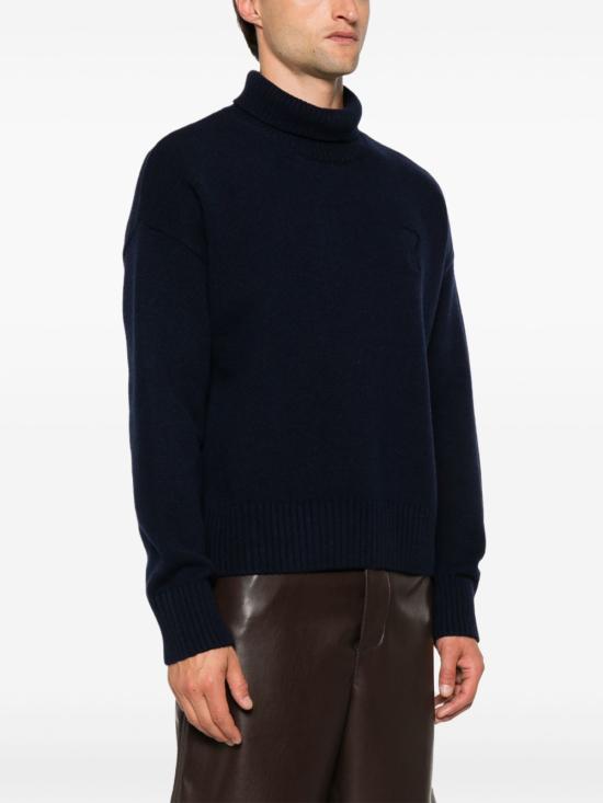 24FW 아미 터틀넥 UKS444 KN00284011 Blue - AMI