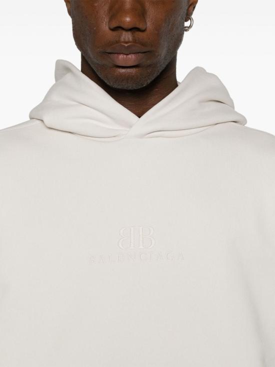  발렌시아가 미디엄 핏 후드 티셔츠 767877 TQVS99121 Beige - BALENCIAGA