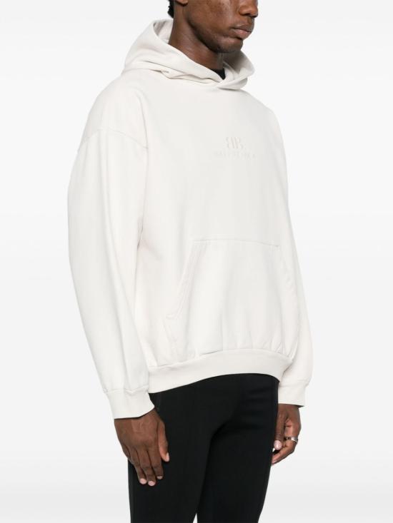  발렌시아가 미디엄 핏 후드 티셔츠 767877 TQVS99121 Beige - BALENCIAGA