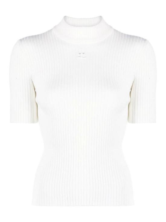 26SS 쿠레쥬 리에디션 니트 탑 숏슬리브 PERMPU026FI00010001 White