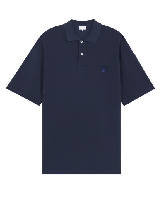  메종키츠네 볼드 폭스 헤드 패치 오버사이즈 폴로 티셔츠 MM00202KJ7010 P492 DEEP NAVY