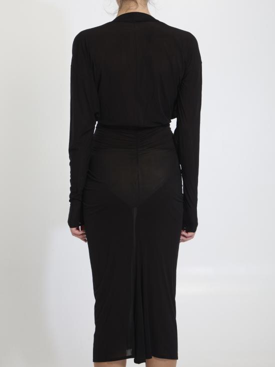 24FW 생로랑 미디 원피스 808093 BLACK - SAINT LAURENT