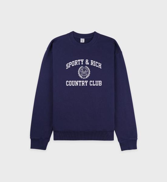  스포티앤리치 긴팔 티셔츠 CRAW2327NA31 NAVY DOM