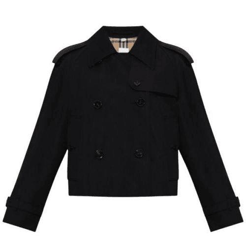  버버리 크롭 개버딘 트렌치 자켓 8072849 BLACK DOM