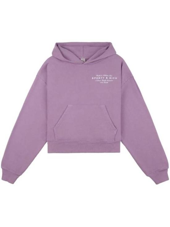  스포티앤리치 후드 티셔츠 WS070S410HS SOFT LAVENDER WHITE DOM