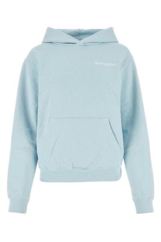 스포티앤리치 후드 티셔츠 WS066S412EB BABY BLUE WHITE DOM
