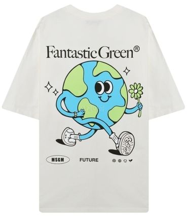  엠에스지엠 반팔 티셔츠 3446MM1123729802 CREAM DOM