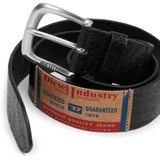  디젤 가죽 벨트 X09735PS681T8013 BLACK DOM - DIESEL