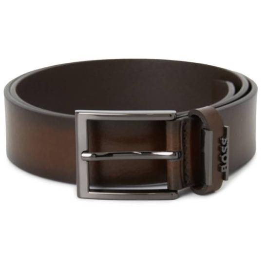 26FW 휴고보스 로고 키퍼 레더 벨트 50491852 202 DARK BROWN DOM