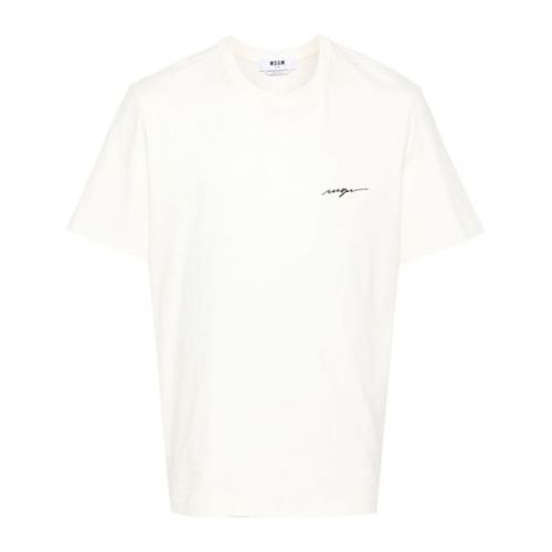  엠에스지엠 반팔 티셔츠 3640MM14124700202 IVORY DOM