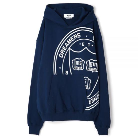  엠에스지엠 후드 티셔츠 3540MM9823779989 NAVY DOM