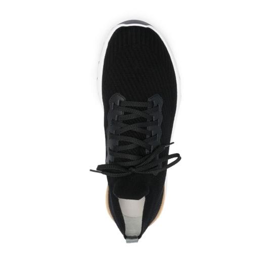 26FW 브루넬로 쿠치넬리 코튼 니트 세미 폴리쉬드 카프스킨 러너 MZUPMBO252 CIK10 BLACK DOM - BRUNELLO CUCINELLI