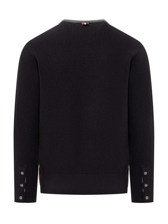  톰브라운 메리노 울 2 in 1 하프 4바 스웨터 MKA517B Y1018 035 MED GRAY DOM - THOM BROWNE
