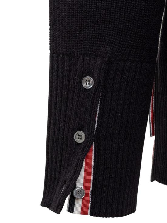  톰브라운 메리노 울 2 in 1 하프 4바 스웨터 MKA517B Y1018 035 MED GRAY DOM - THOM BROWNE