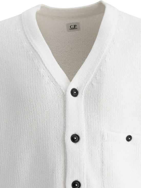  씨피 컴퍼니 가디건 17CMKN039A005558G103 GAUZE WHITE DOM - C.P. COMPANY