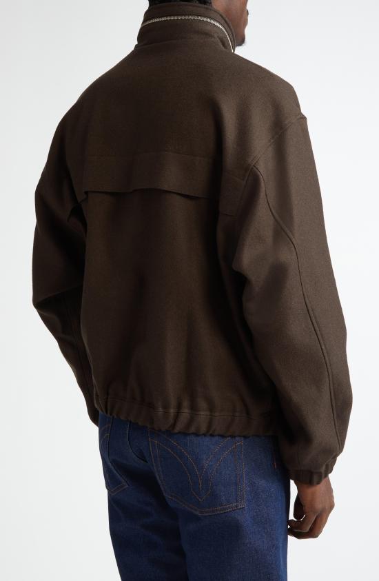 아미 드라이 울 윈드브레이커 HJK058 WV0018 221 DARK COFFEE DOM - AMI