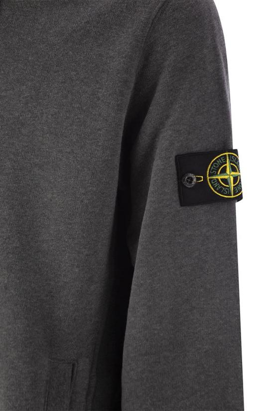  스톤 아일랜드 후드 티셔츠 811560820V0M67 DARK GREY MELANGE DOM - STONE ISLAND