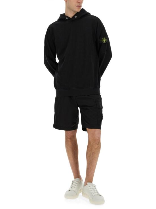  스톤 아일랜드 후드 티셔츠 801565860V0029 BLACK DOM - STONE ISLAND
