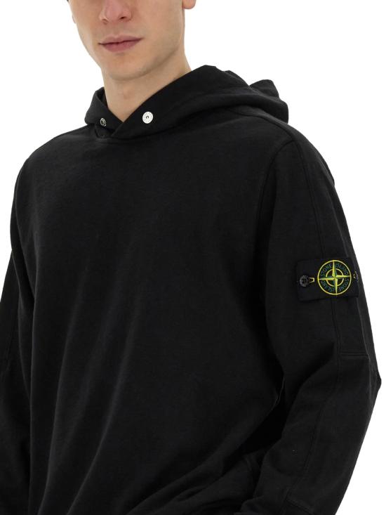  스톤 아일랜드 후드 티셔츠 801565860V0029 BLACK DOM - STONE ISLAND