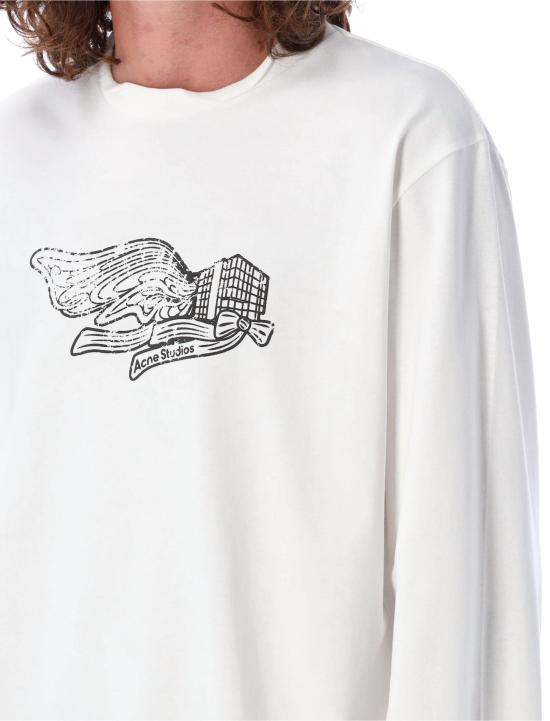  아크네 스튜디오 긴팔 티셔츠 BL0390183 OPTIC WHITE DOM - ACNE STUDIOS