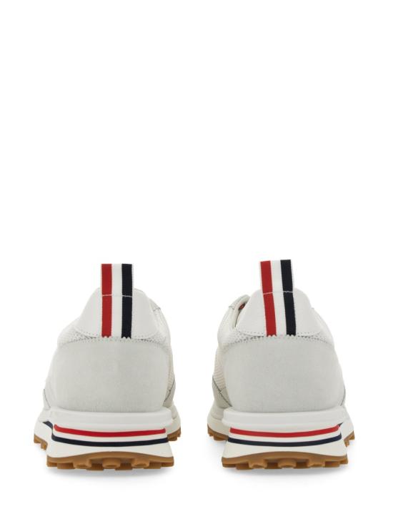 26FW 톰브라운 파인 키드 스웨이드 테크 러너 베이지 MFD180A 03050 100 WHITE GREY DOM