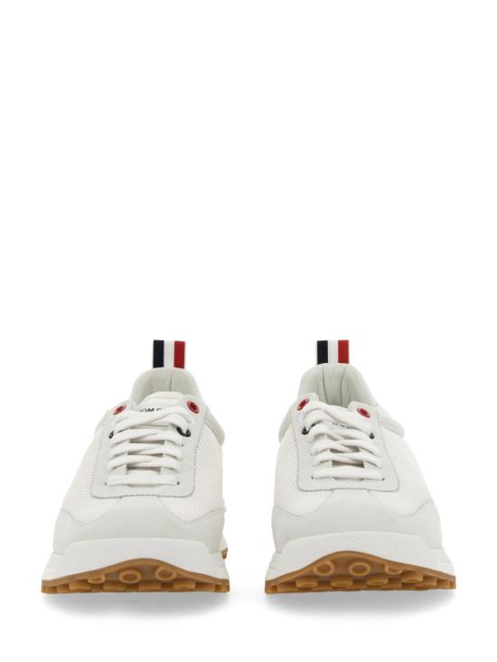 26FW 톰브라운 파인 키드 스웨이드 테크 러너 베이지 MFD180A 03050 100 WHITE GREY DOM - THOM BROWNE