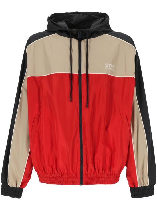  골든구스 패치워크 윈드브레이커 GMP02018 P001266 82742 SAVVY RED DARK BLUE PALE KHAKI DOM