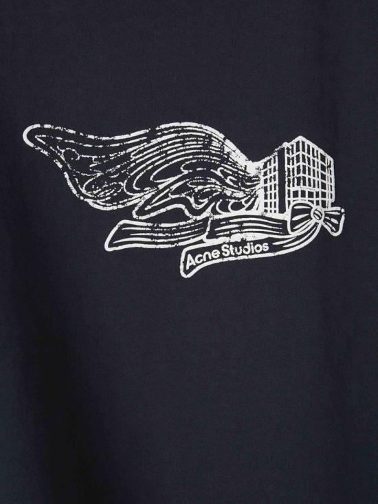  아크네 스튜디오 반팔 티셔츠 BL0392BM0 FADED BLACK DOM - ACNE STUDIOS