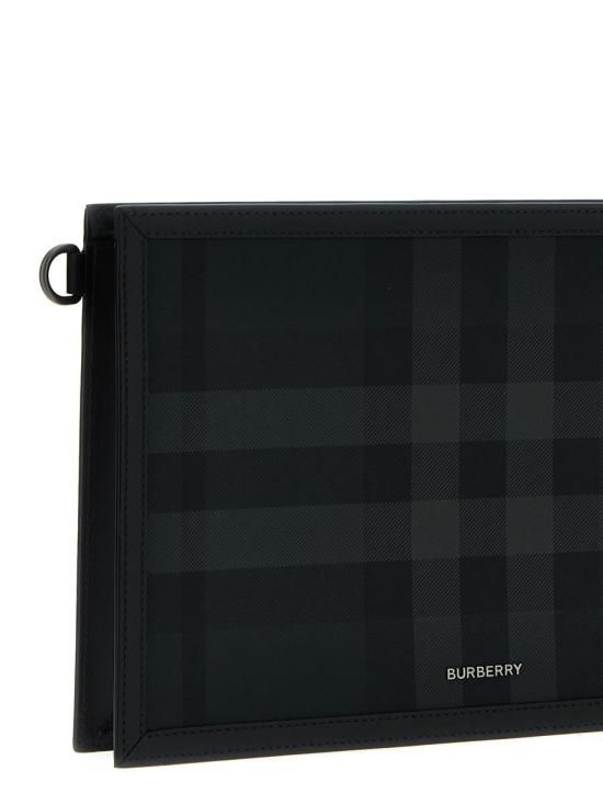 26SS 버버리 체크 지퍼 파우치 8070205 CHARCOAL DOM - BURBERRY