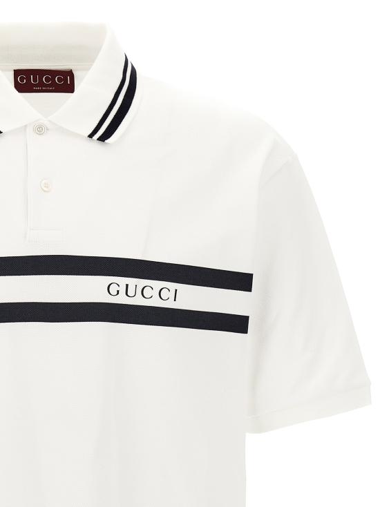  구찌 코튼 폴로 셔츠 788016XJGJX9081 WHITE DOM - GUCCI