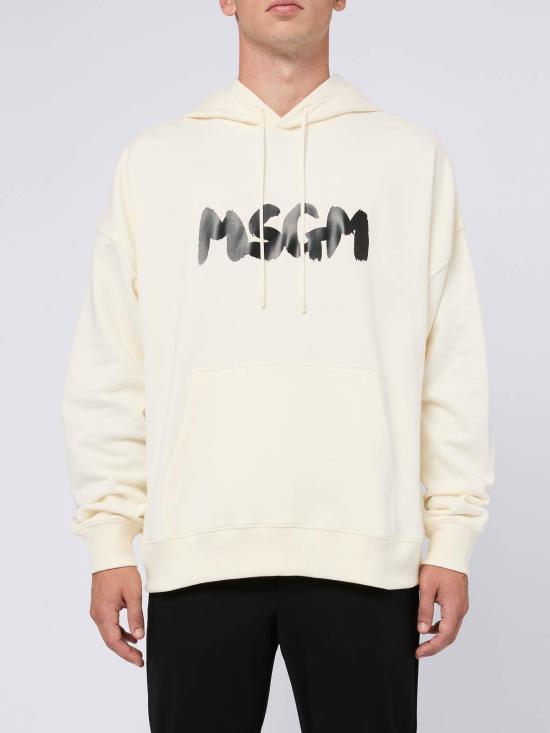  엠에스지엠 후드 티셔츠 3740MM10624779902 WHITE DOM - MSGM