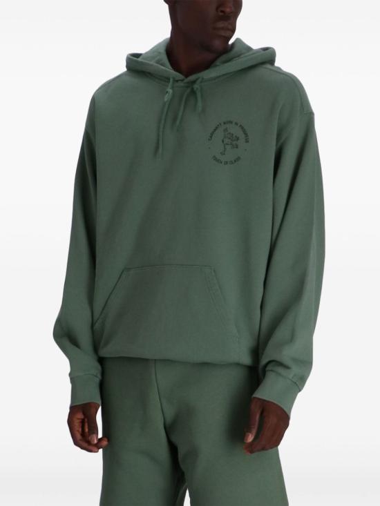  칼하트 WIP 후드 티셔츠 I033621 2B106 DUCK GREEN BLACK STONE WASHED DOM - CARHARTT WIP