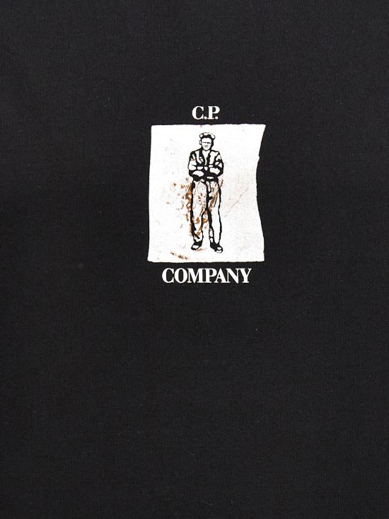  씨피 컴퍼니 반팔 티셔츠 16CMTS163A 006203W 999 BLACK DOM - C.P. COMPANY