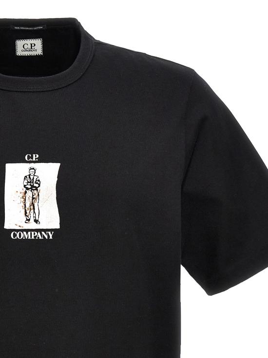  씨피 컴퍼니 반팔 티셔츠 16CMTS163A 006203W 999 BLACK DOM - C.P. COMPANY