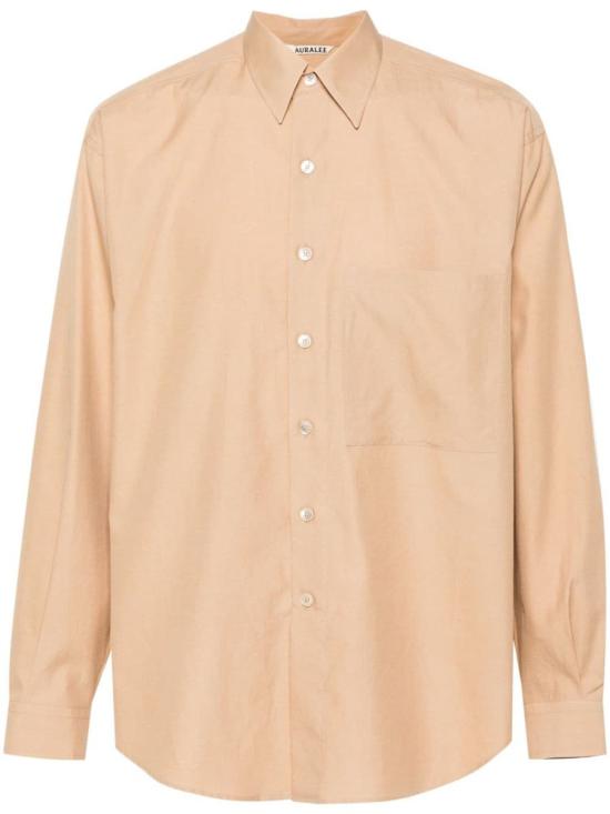  오라리 / 남성 워시드 핀스 트윌 빅 셔츠 A24SS02TN LIGHT BROWN BPG