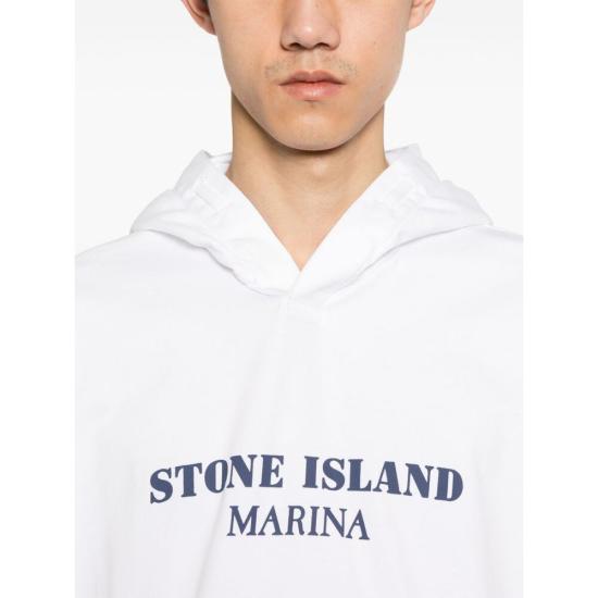 스톤 아일랜드 후드 티셔츠 8015615X2V0001 WHITE DOM - STONE ISLAND