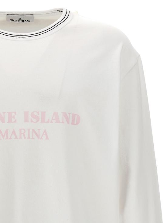  스톤 아일랜드 긴팔 티셔츠 8015206X4V0001 WHITE DOM - STONE ISLAND