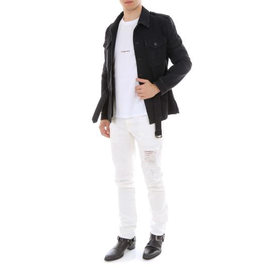  생로랑 반팔 티셔츠 464572YB2DQ9000 WHITE DOM - SAINT LAURENT